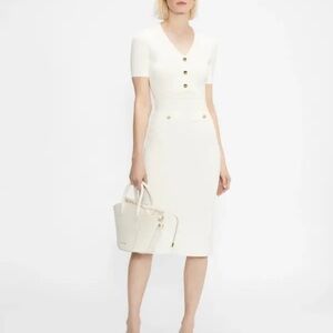 Ted Baker White Knitted Zip Dress